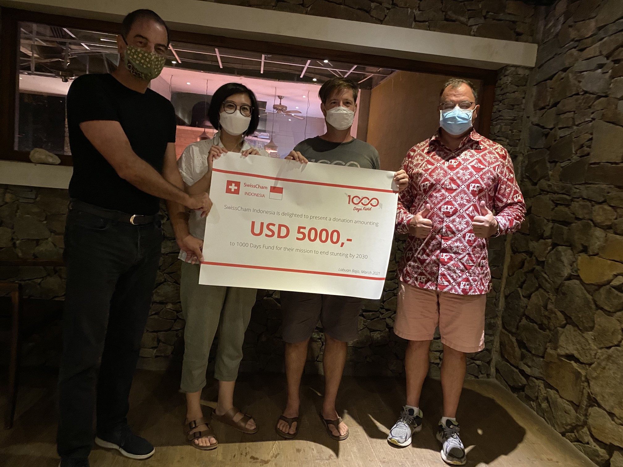 SwissCham Indonesia donated USD 5000 to 1000 Days Fund